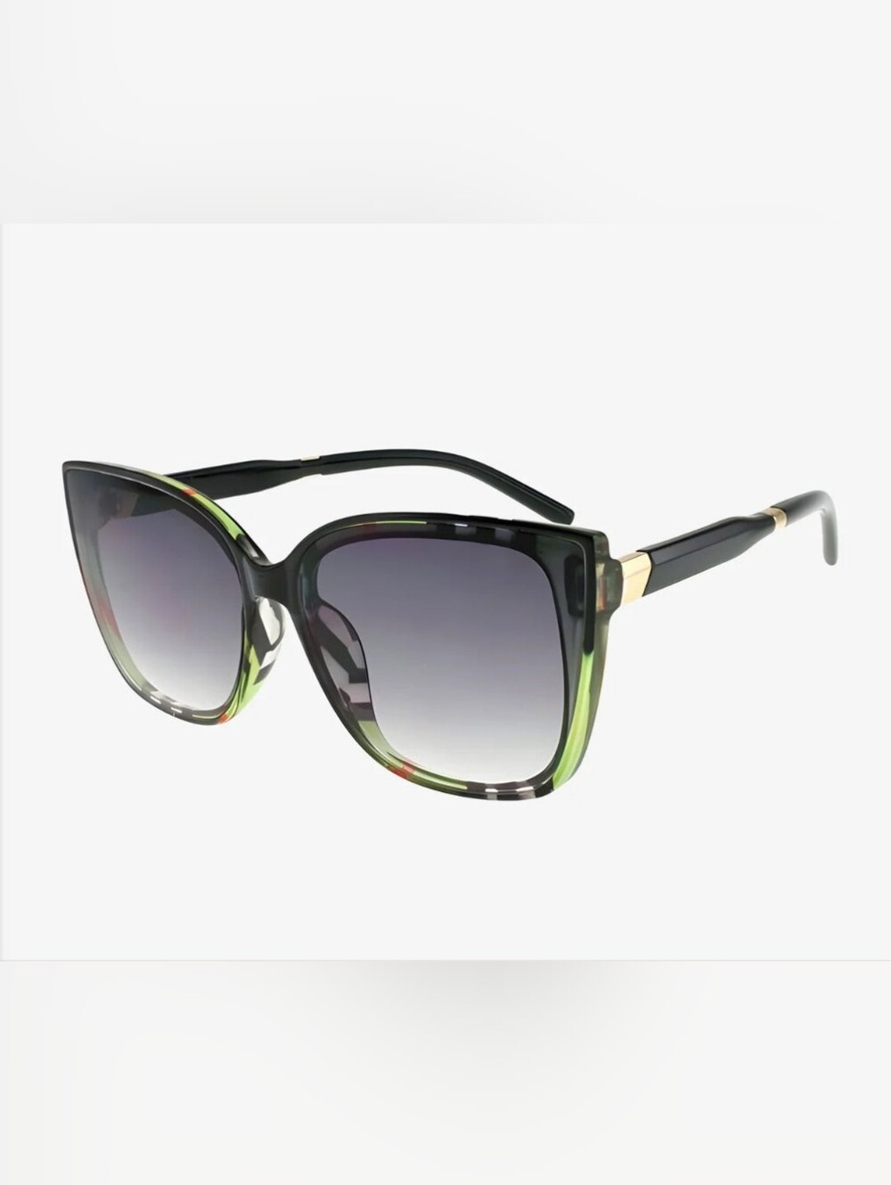 Women’s Fashion Square Sunglasses - Green Gradient Frame